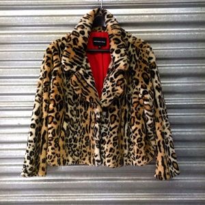 Who What Wear Faux Fur Leopard coat